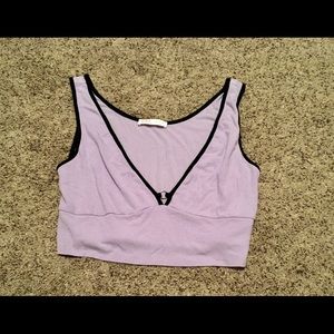 Purple plunge crop top